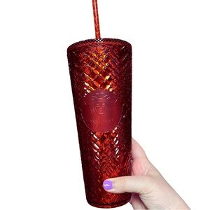 NWT STARBUCKS Holiday 2021 Red Jeweled Venti Cup
